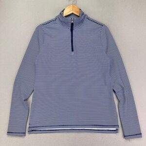 Renwick 1/4 Zip Golf Top Womens Small Blue Striped Performance Long Sleeve